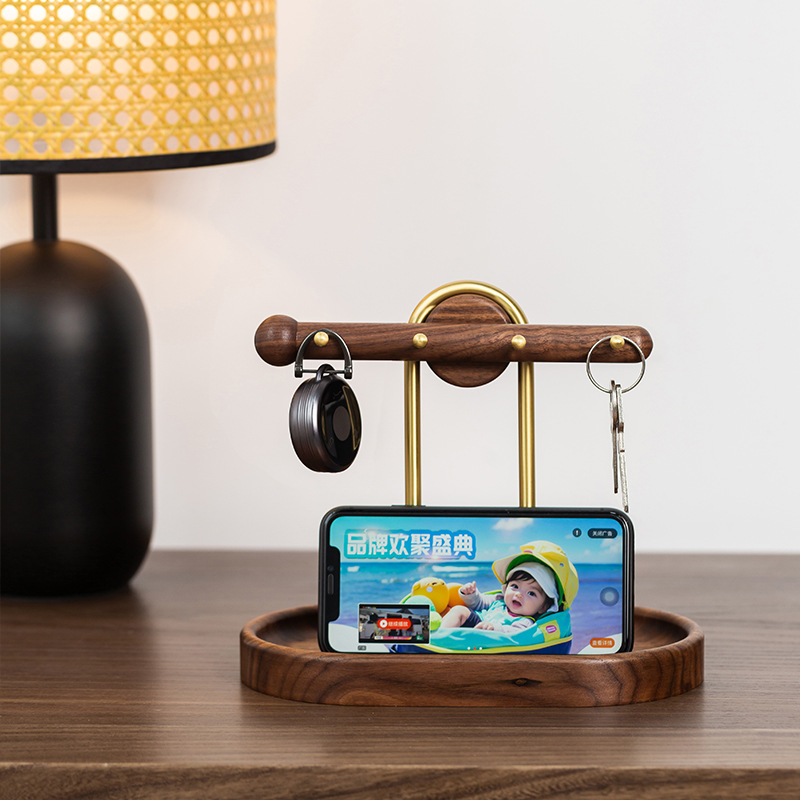 Коробка для хранения ключей из черного ореха с дверцей, подносом, для хранения украшений, вешалка для обуви, подвесные маски, из массива дерева