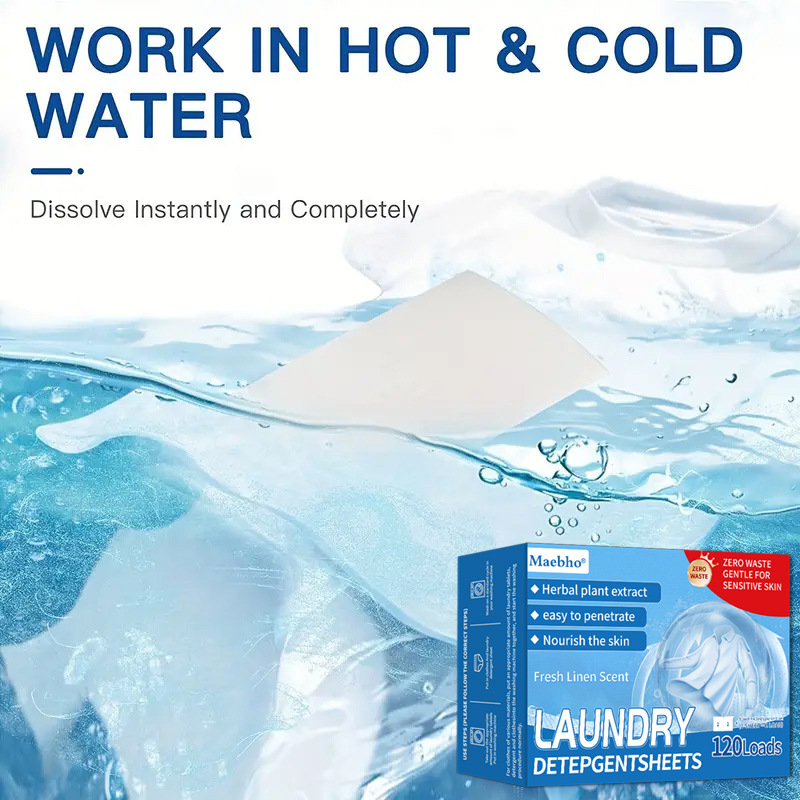 Cross-border Laundry Tablet Laundry Bubble Paper High Activity Strong Decontamination Anti-dyeing Fragrance Clean Easy to Clean Foreign Trade