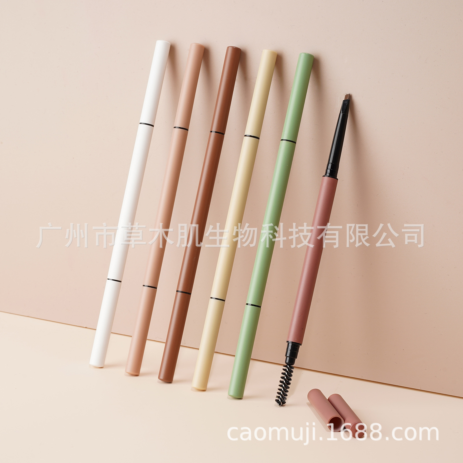 Neutral logo-free source manufacturers wholesale Amazon cross-border foreign trade small batch double eyebrow pencil dual-purpose eyebrow pencil