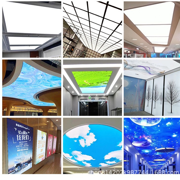 Soft Film Ceiling White Translucent A-Grade Fireproof Film for Construction and Home Decoration, Featuring a Starry Sky, Blue Sky, and White Cloud Design with High-Brightness Led Lighting