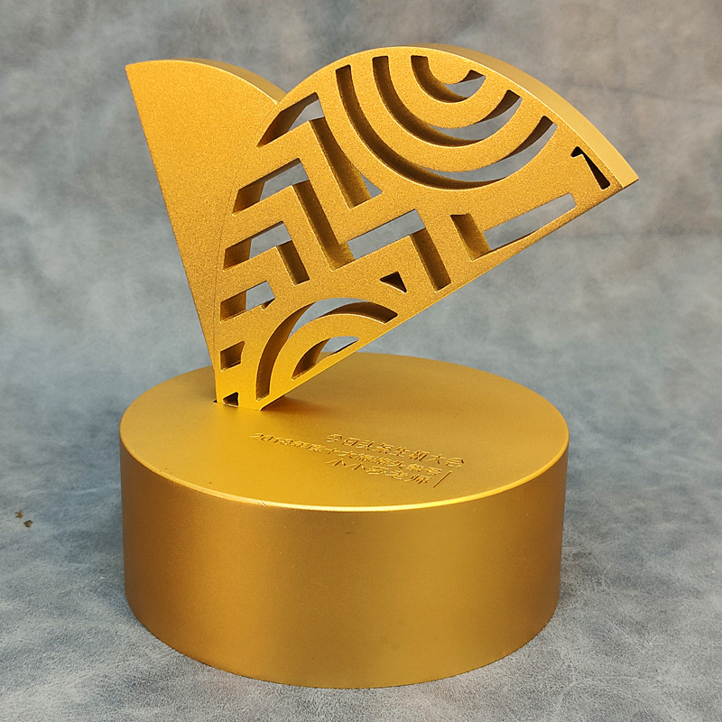 Metal Trophy Aluminum Alloy Crafts Medal Bronze Medal Badge Cnc Engraving Four-Axis Processing Relief Production