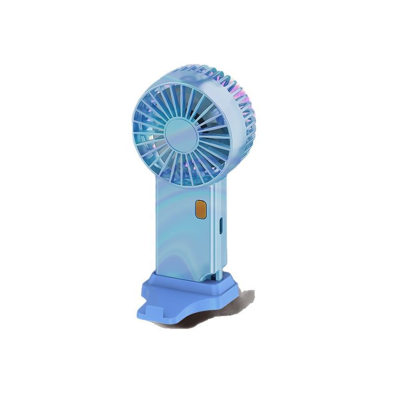 2025 new handheld small fan with mini rechargeable mobile phone base cross-border logo gift