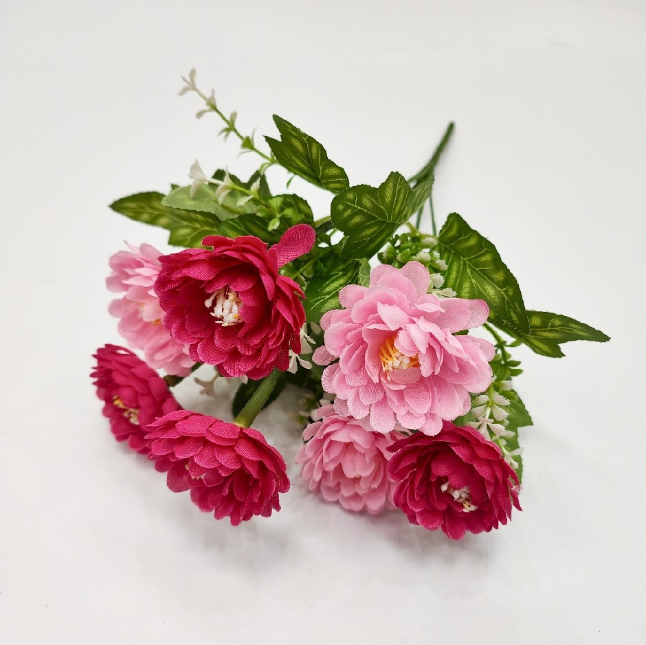 7 fork saussurea lotus flower Amazon artificial flower plastic flower suffocation interior and exterior decoration ornaments manufacturers direct approval