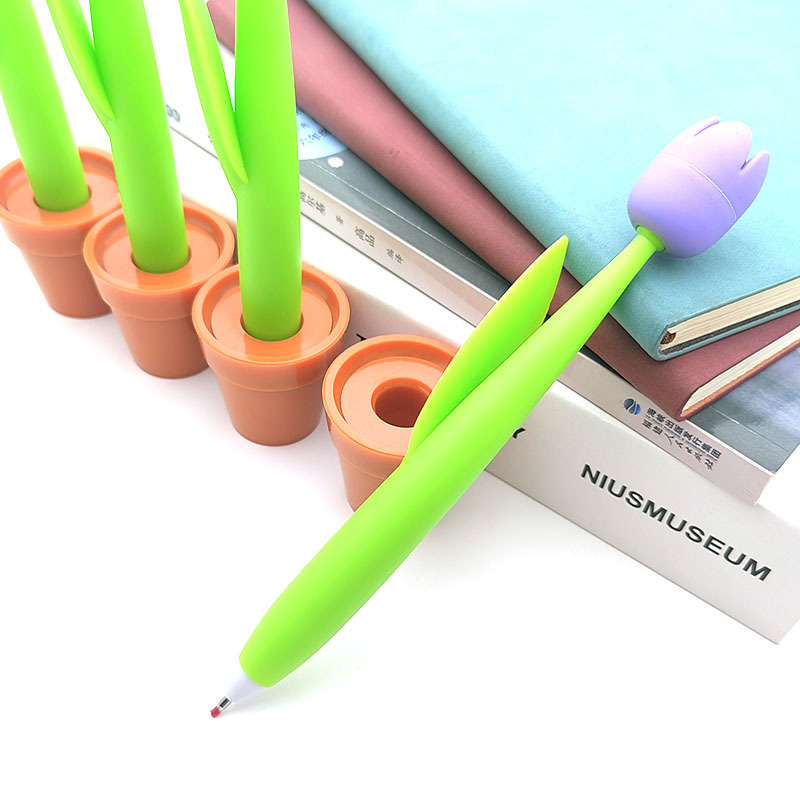 Ручка новая тюльпан настольная ручка 0.5 мм нейтральный стержень имитация цветка подарок креативная настольная ручка