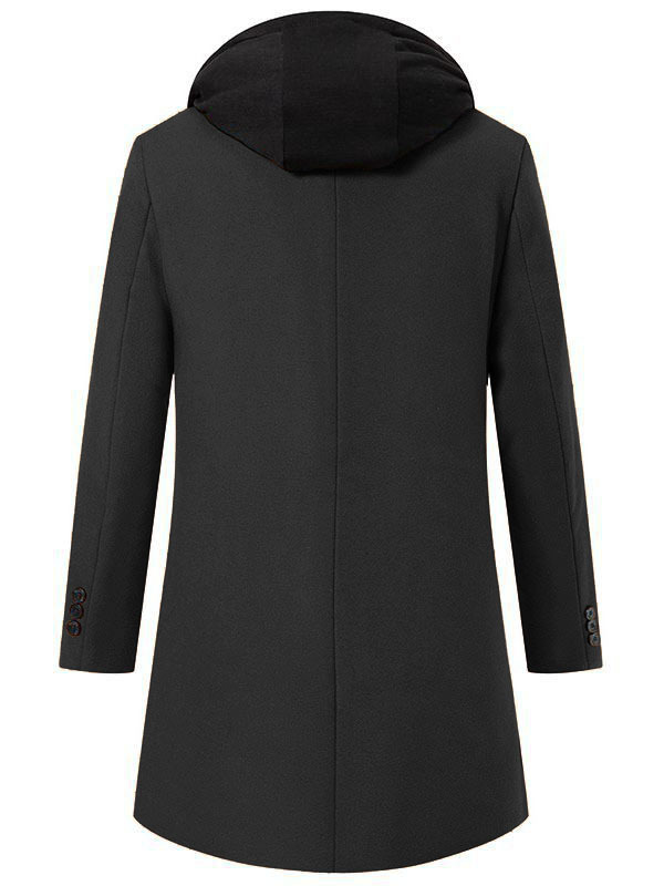 2024 Autumn and Winter New Export Thickeneded Hooded Fake Two-Piece Mid-Length Woolen Outwear Quilted Jacket Warm