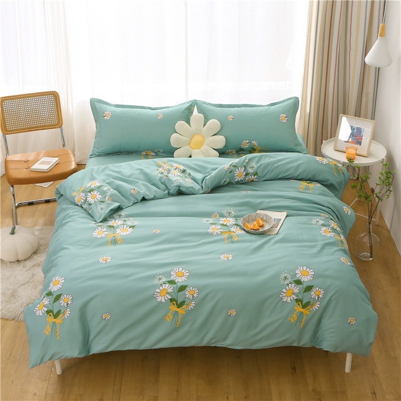 Three-Piece Set Four-Piece Quilt Cover Single Quilt Cover Student Dormitory Bed Sheet Double Single Four Seasons Universal Scrub Skin Friendly