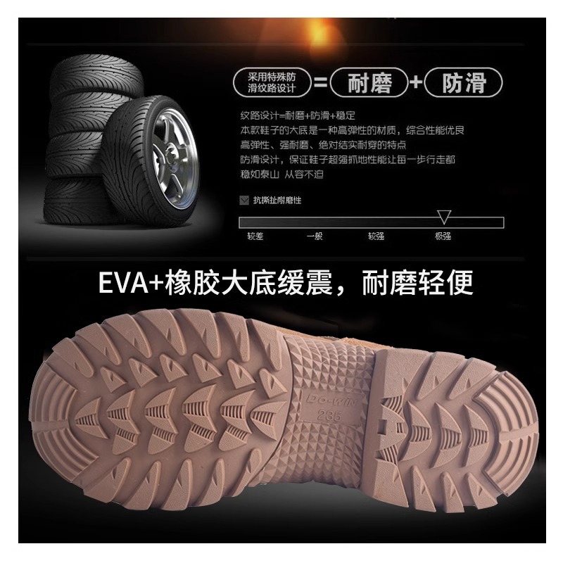 Ultra-Light High-Top Wear-Resistant Combat Training Boots New Brown Combat Training Boots Waterproof and Puncture-Proof Side Zipper Desert Outdoor Boots