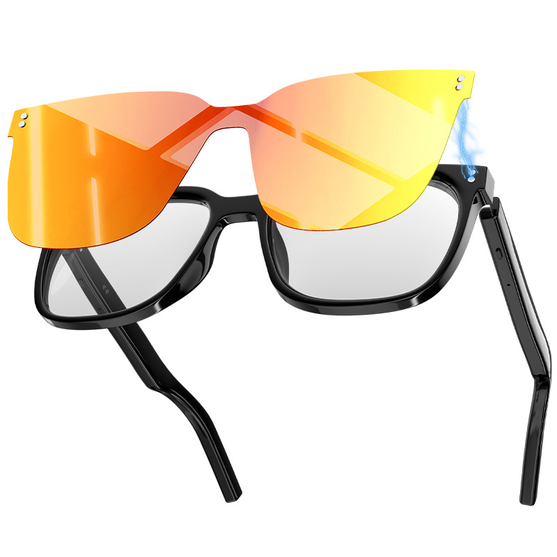 Cross-Border Smart Glasses M10 Pro a Bluetooth Glasses with Replaceable Lenses, Magnetic Sunglasses, Anti-Blue Light and Anti-Uv