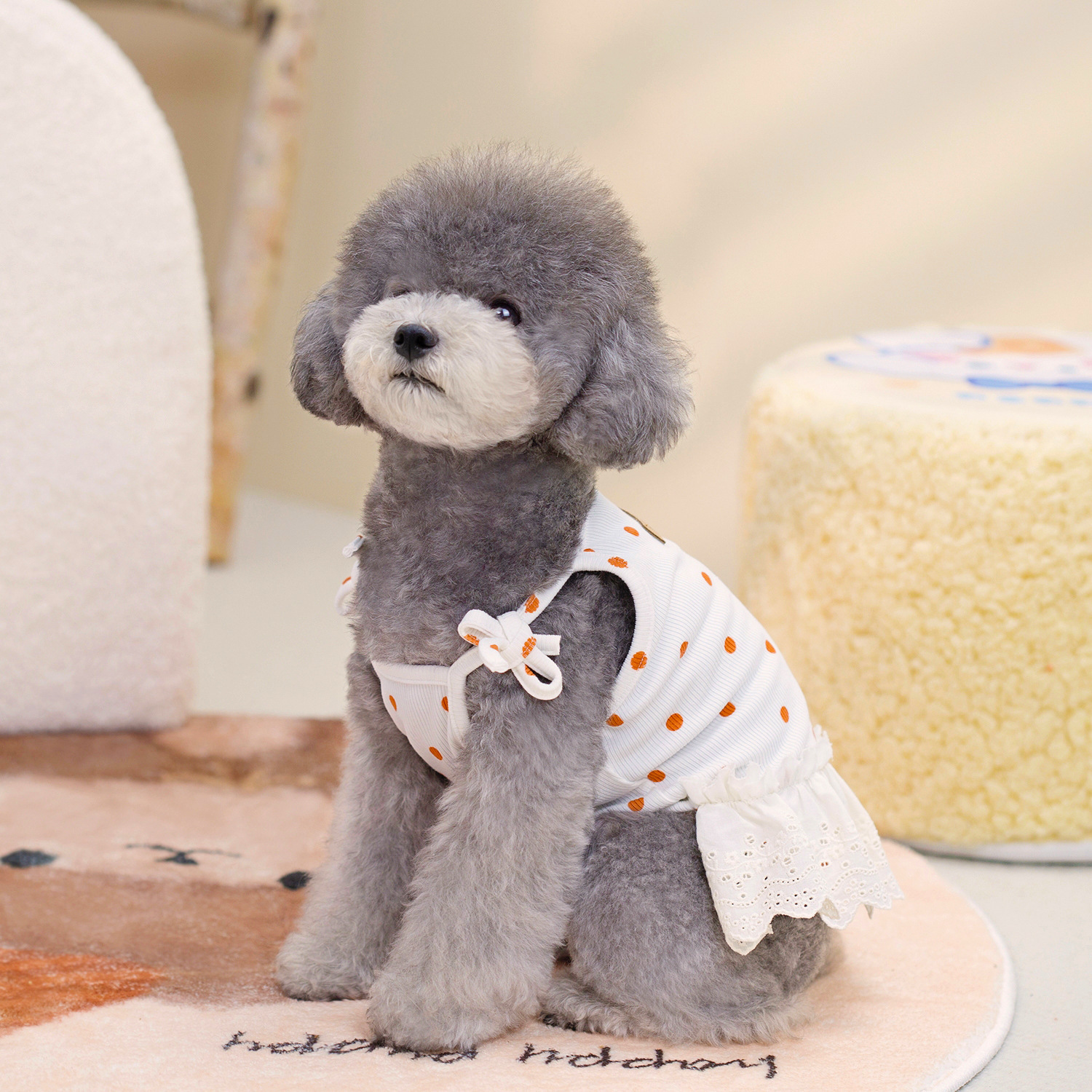 Cat Dog Summer Thin Sling dress Vest Anti-lint Dot Fresh Lace Pet Clothes