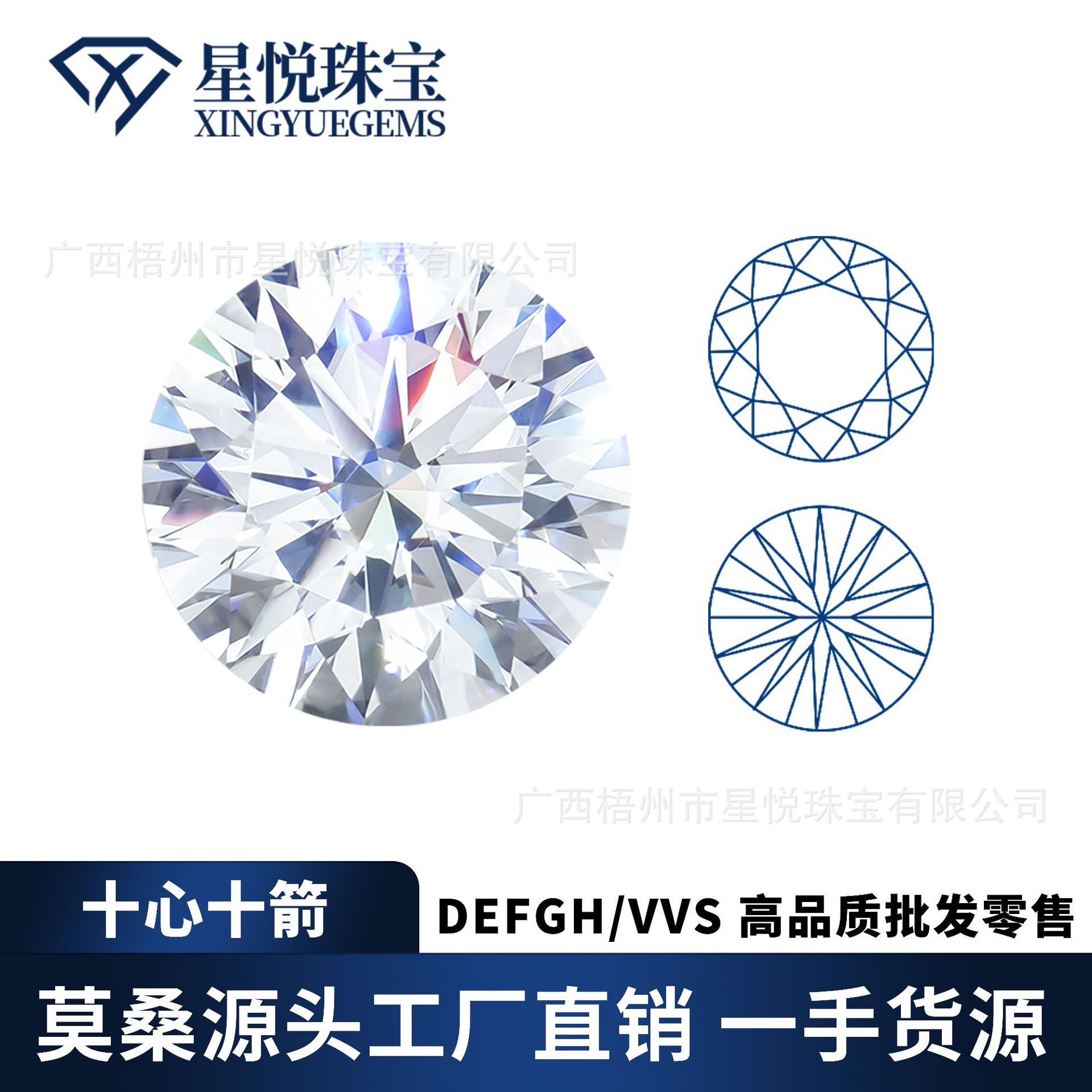 Моиссанит D-цвет десять сердец десять стрелок огранка подвеска основной камень синтетический углерод кремний поставка через границу моиссанит