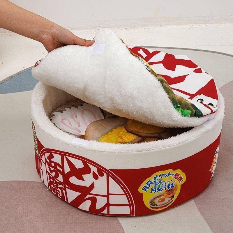 Кошачий домик в виде лапши, теплый, закрытый, для сна, бесплатная доставка