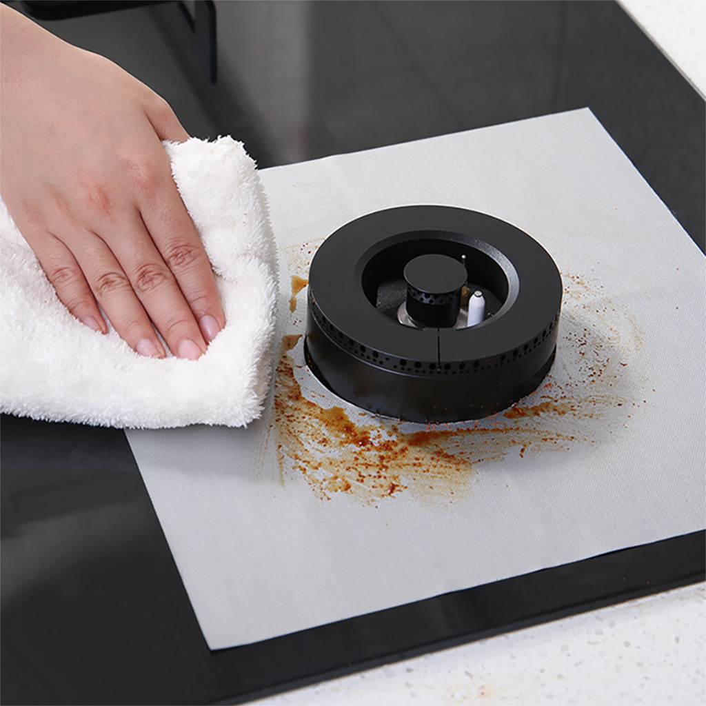 PTFE Teflon temperature resistant non-stick easy to clean gas stove protection mat gas stove cleaning mat