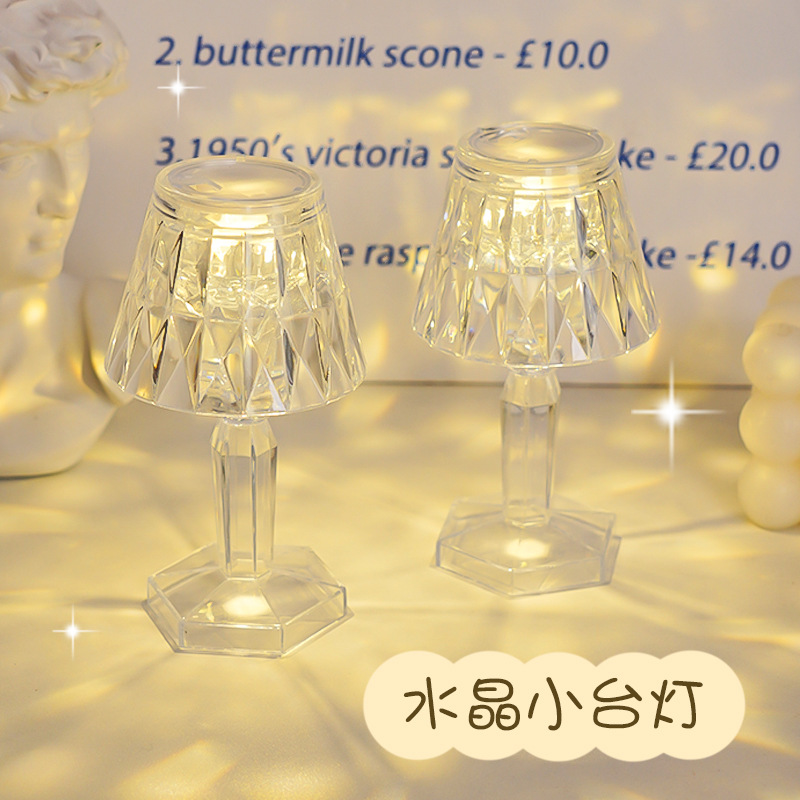 Креативный кристаллический настольный светильник, ночник для спальни, атмосферный светильник для подарка девушке на день рождения