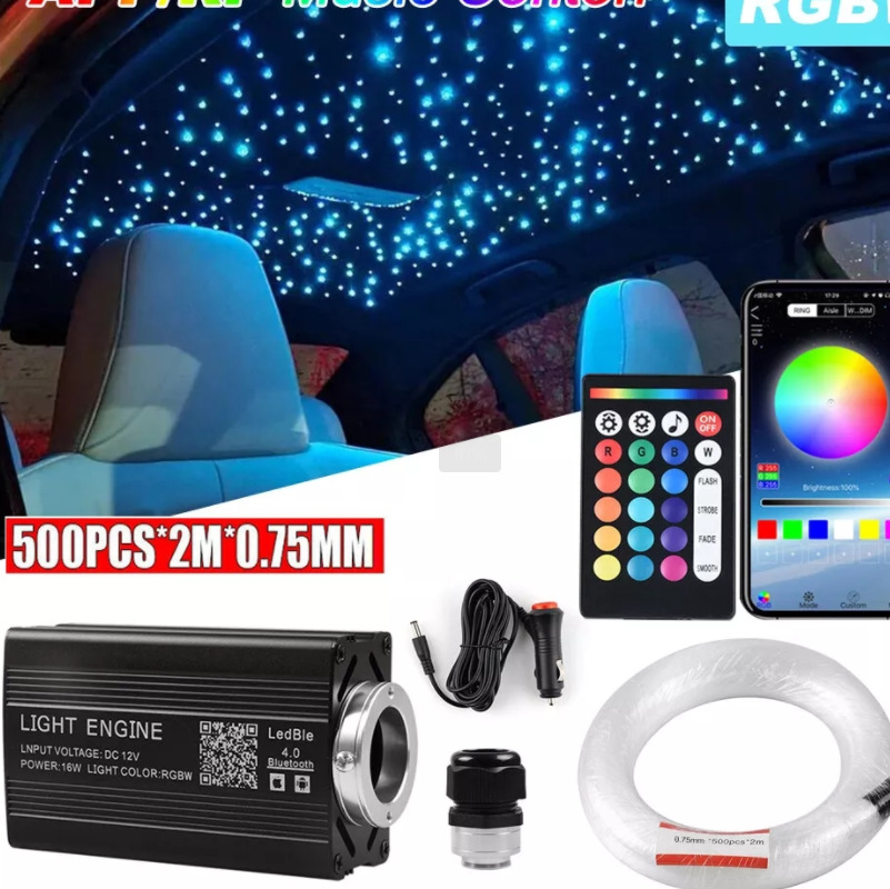 Car-Mounted 500 Fiber Optic Starry Sky Ceiling Light, Car Ceiling Fiber Optic Starry Sky Light Kit, Ceiling Starry Sky Modification