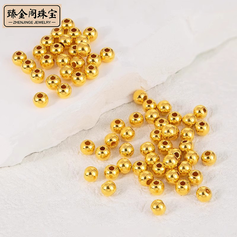 водяная жемчужина золото 999 чистое золото бусина одна маленькая свободная бусина удачи браслет древнего стиля
