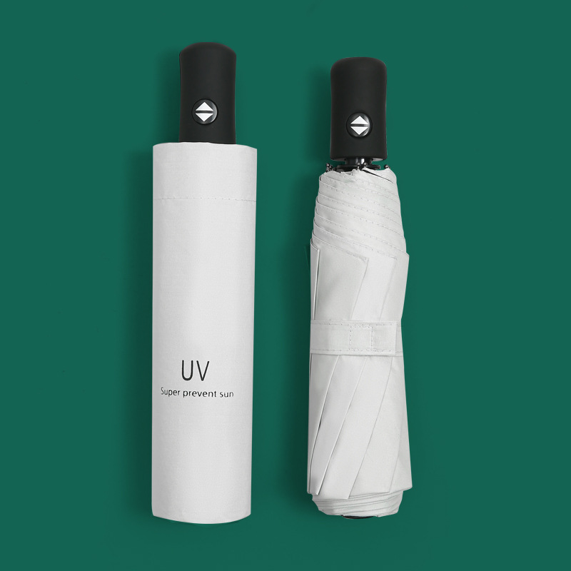 Black rubber UV sun umbrella sun umbrella UV protection sunshade umbrella women's three folding umbrella set advertising umbrella logo