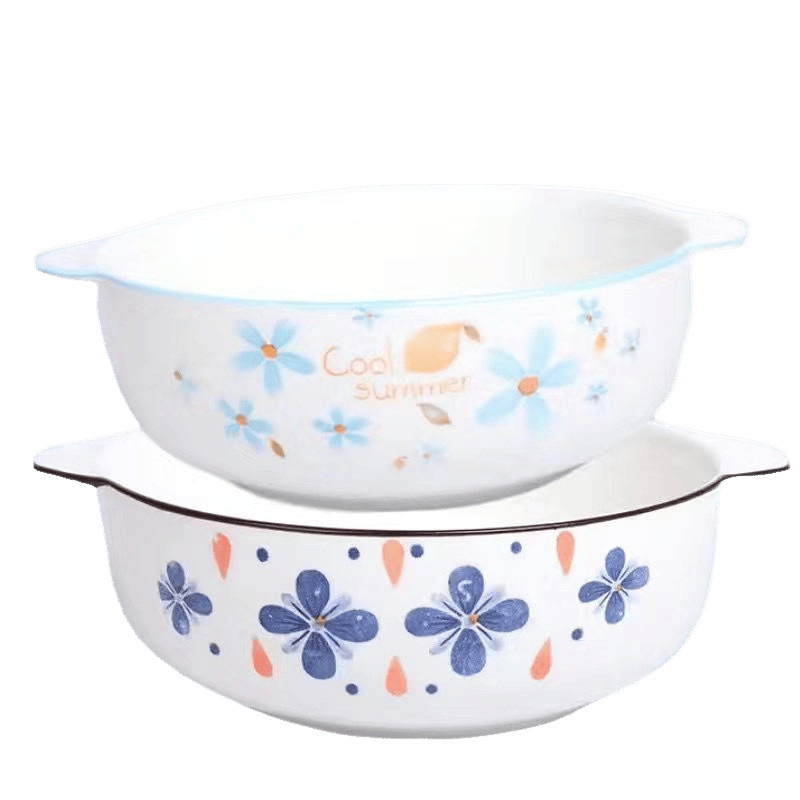 Large Ceramic Soup Bowl for Home and Commercial Use, Deep and Thickened, Suitable for Sauerkraut Fish and Hot Pot, with Free Shipping