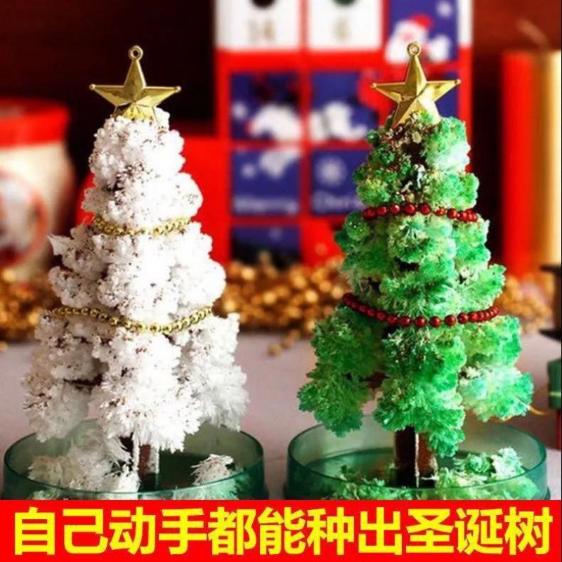 Paper tree flowering Christmas tree magic watering growth magic crystal tree flowering diy handmade toy Christmas gift