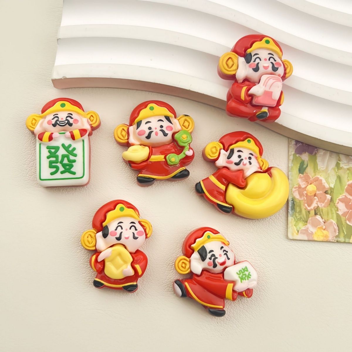Новый год, весенний фестиваль, бог богатства, юаньбао, смола, аксессуары для DIY, оптовая продажа, ручная работа, клей для мобильного телефона, шнурок