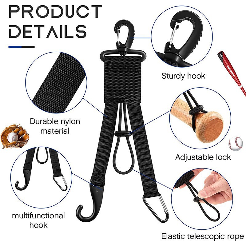 Multifunctional Portable Baseball Buckle Baseball Backpack Buckle Gloves Hook Storage Baseball Accessories Lanyard