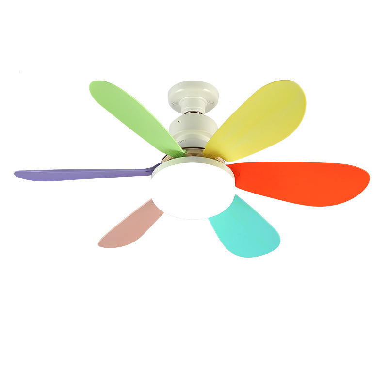 New Cross-border E27 Screw Flower Six-leaf Fan Light Ball Bubble Mute Smart Home Bedroom Restaurant with Remote Control