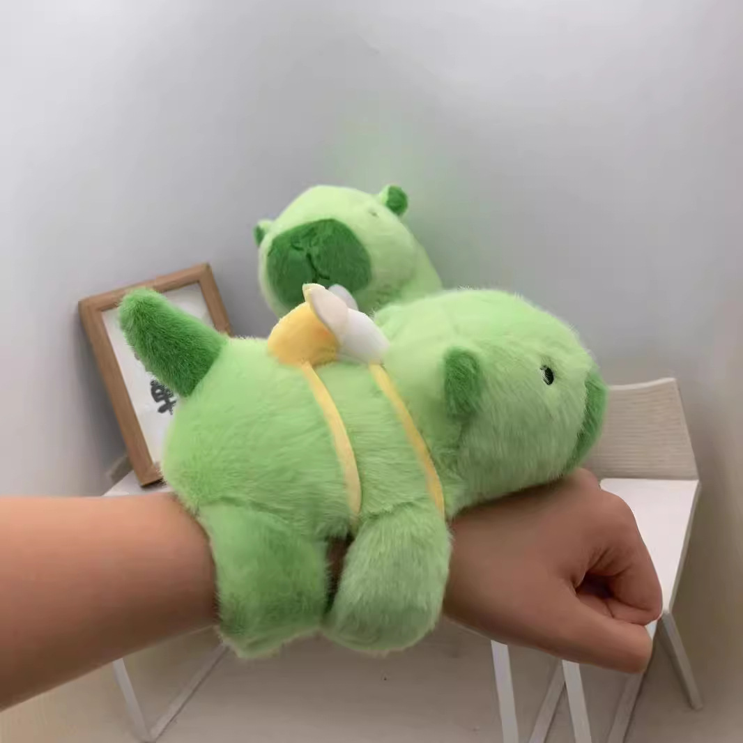 Internet Celebrity Capybara Snap Ring Rolled Hand Capibala Wagging Tail Bracelet Plush Toy Doll Machine Doll Gift