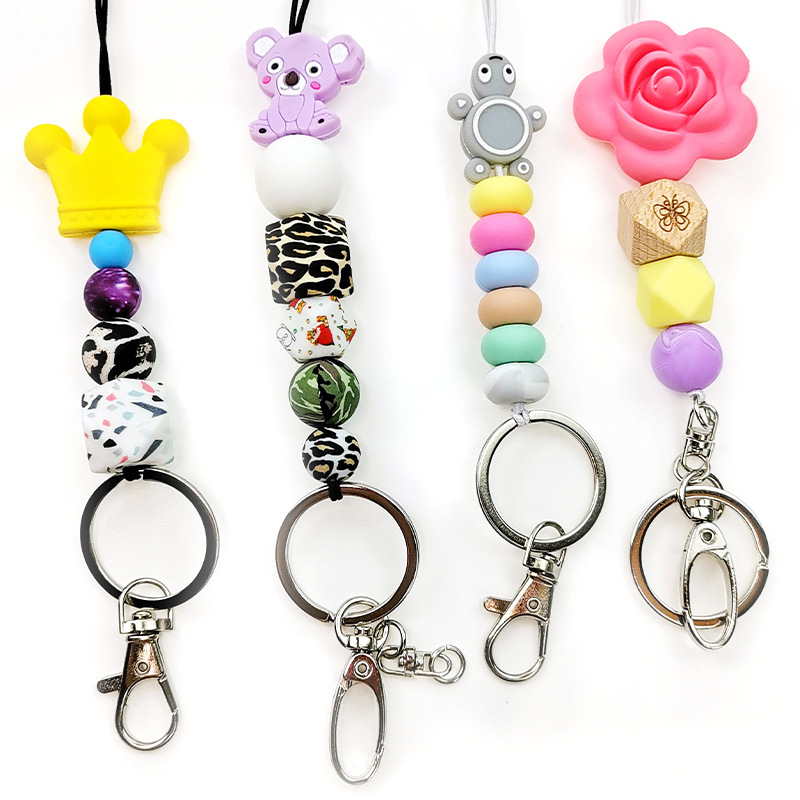 Прямые поставки, силиконовый брелок, новый браслет с бусинами, оптовая продажа