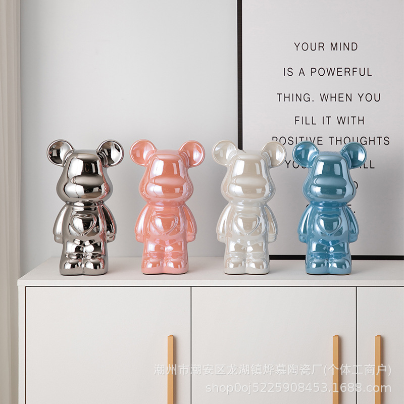 Violent Bear living room TV cabinet light luxury high-end ceramic wine cabinet decoration home Net Red New House