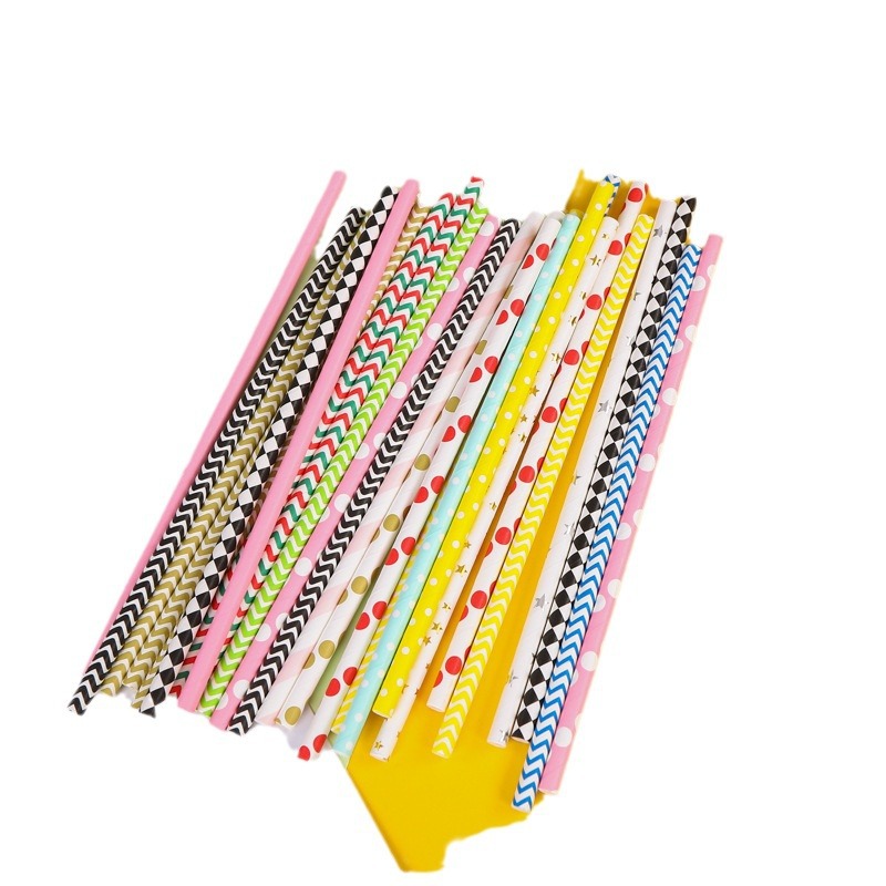 Manufacturer Produces Spot Wholesale Stripesd Creative Bar Restaurant Party Colorfulful Disposable Biodegradable Paper Straws