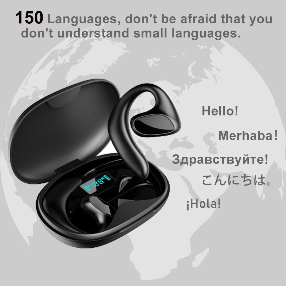 New M8 Smart Translation Headset 150 Language Translation Offline Call Translation OWS Wireless Ear-hanging Headset