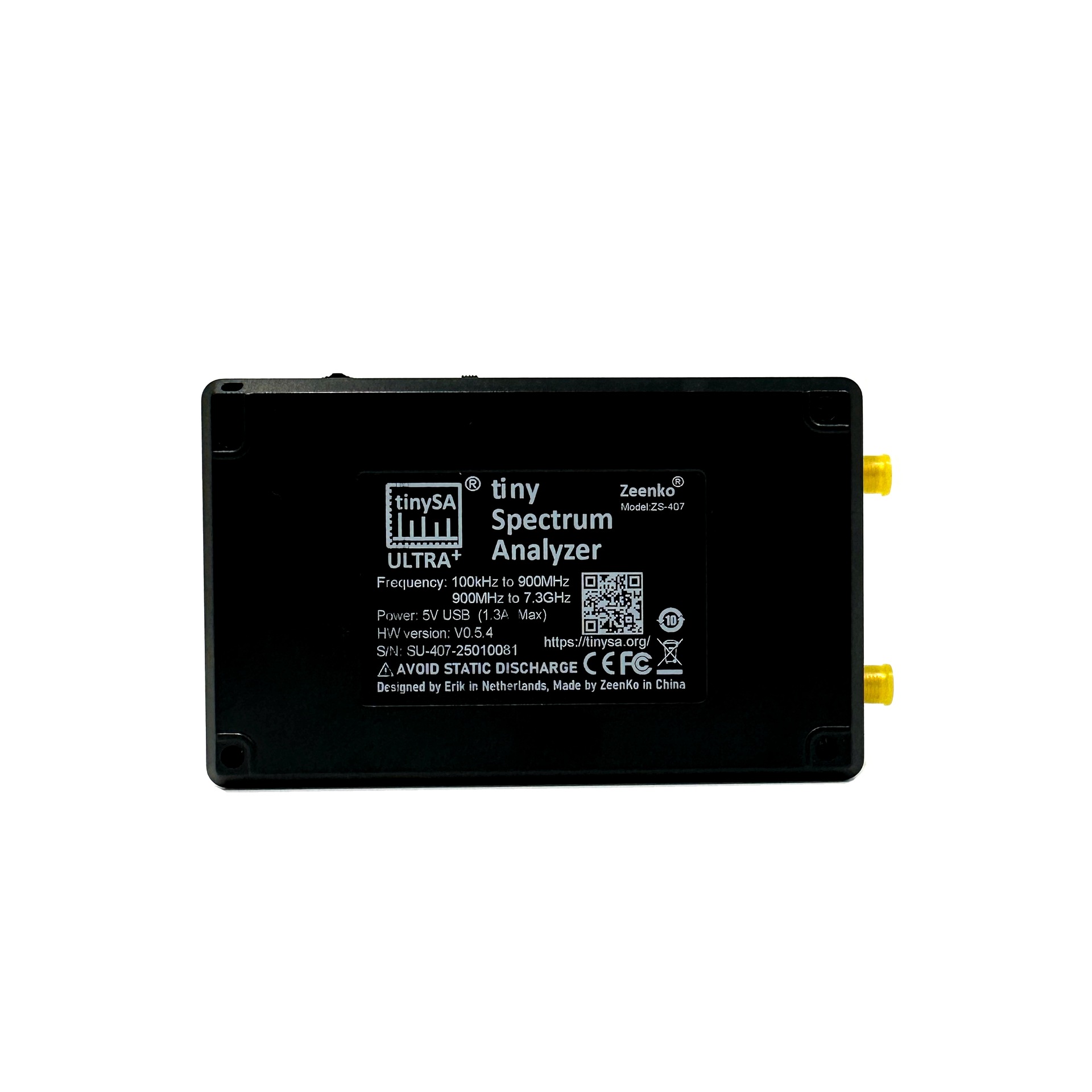 New 4-inch TinySA ULTRA Plus Handheld Spectrum Analyzer 100k-7.3GHz Detection UAV