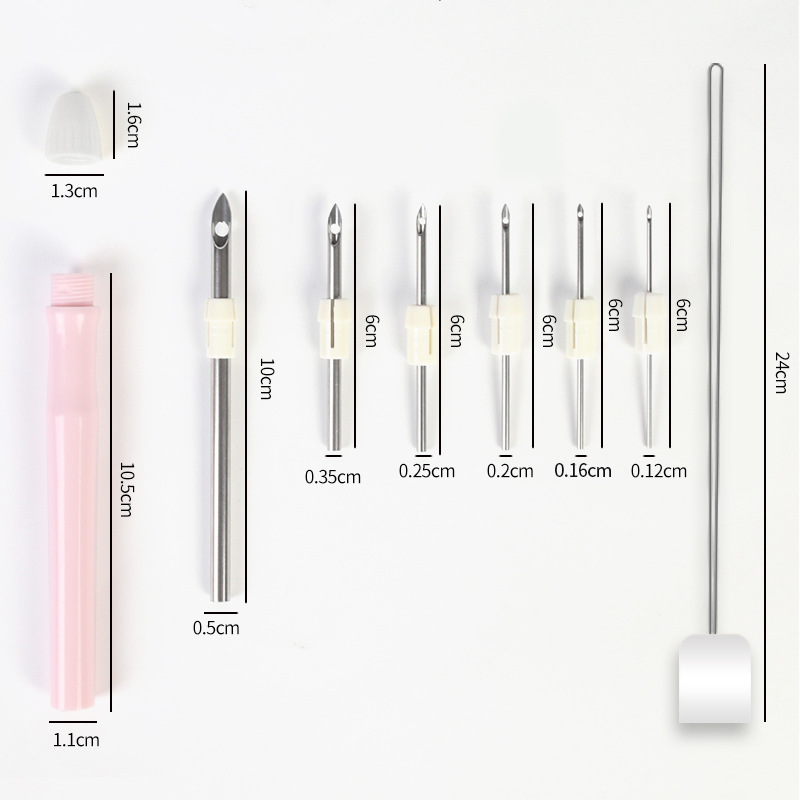 Cross-border wholesale stamp Le wool thread stamp needle 6 needle tube adjustable replaceable storage stamp embroidery needle suit