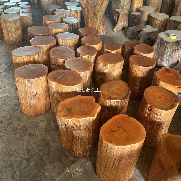 Root Carving Stool Solid Wood Pier Log Stump Sump Base Tea Table Tea Table Large Plate Bracket Wood Round Wood Direct Selling