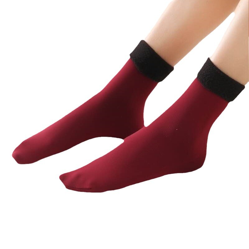 Socks Unisex Autumn and Winter Warm Floor Socks Plus Velvet Thickened Color Mid-Tube Snow Socks Manufacturer Wholesale