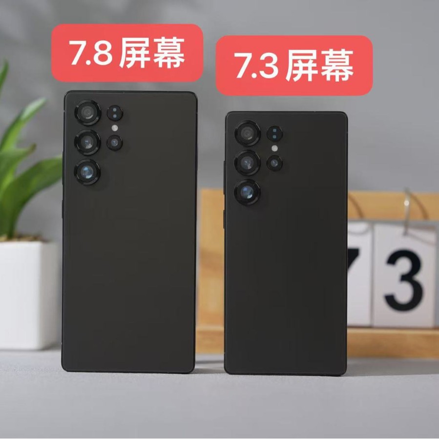 S25 Ultra Hot Cross-Border Mobile Phone 1:1 Rubber Sleeve with Perforated Super Large Screen 7.8inch Real 4g Android 12 4+64