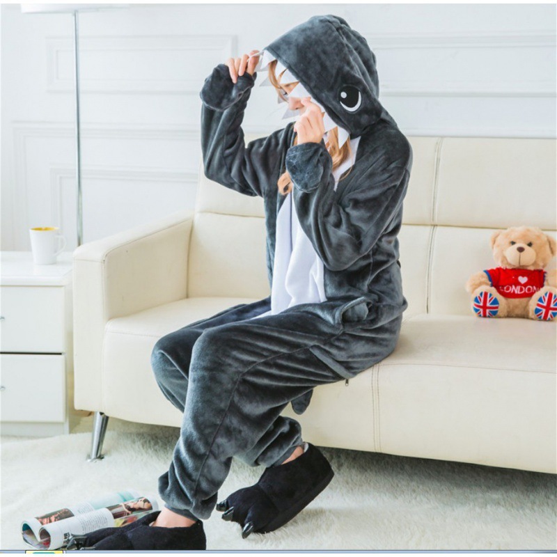 New Tianma Cartoon One-piece Pajamas Flannel Pajamas Animal Pajamas Couple Pajamas Men's and Women's Home Clothes Wholesale