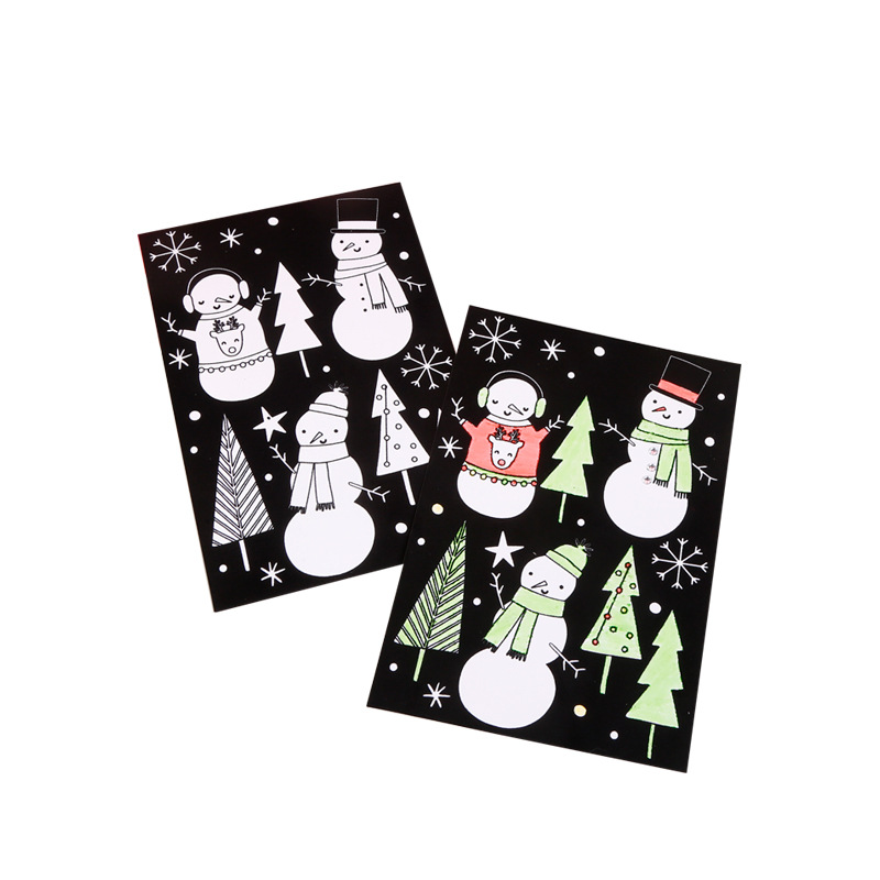 Flocking Painting Kidsren's Creative Paper Coloring DIY Hand-Painted Cartoon Drawing Board Baby Handmade Educational Graffiti Toys