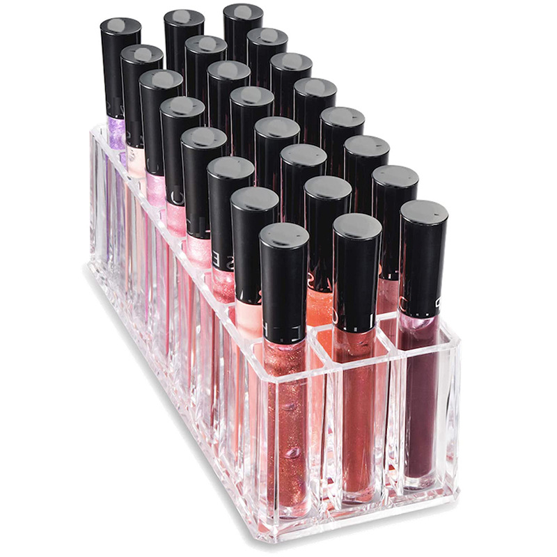 Amazon's Hot New Product 24-Grids Lipstick Box Acrylic Transparent Makeup Brush Eyebrow Pencil Lip Gloss Perfume Storage Box