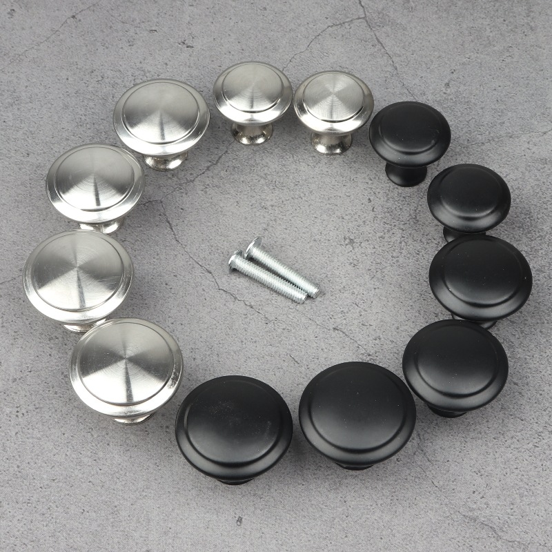 304 нержавеющая сталь, ручка с одним отверстием, металлическая, круглая, черная, маленькая, современная, для ящика