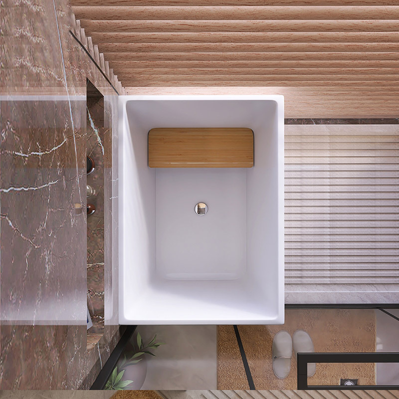 Aoningjie Foshan Square Deep Soaking Acrylic Bathtub Small Household Adult Independent Japanese Style Seamless Mini