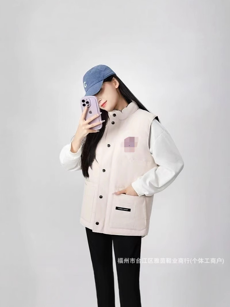 Goose Classic Fall/Winter Couple Down Vest for Men and Women Windproof Waterproof Thickened Warm All-match Jacket