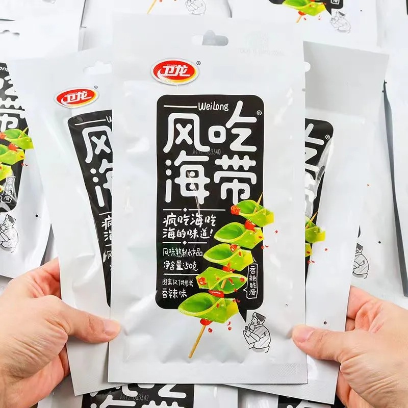 80+32g Extra-Large Pack of Thick Slices of Seaweed Snack, Weilong Spicy Snack, Ready-To-Eat, Fragrant and Spicy Leisure Snack