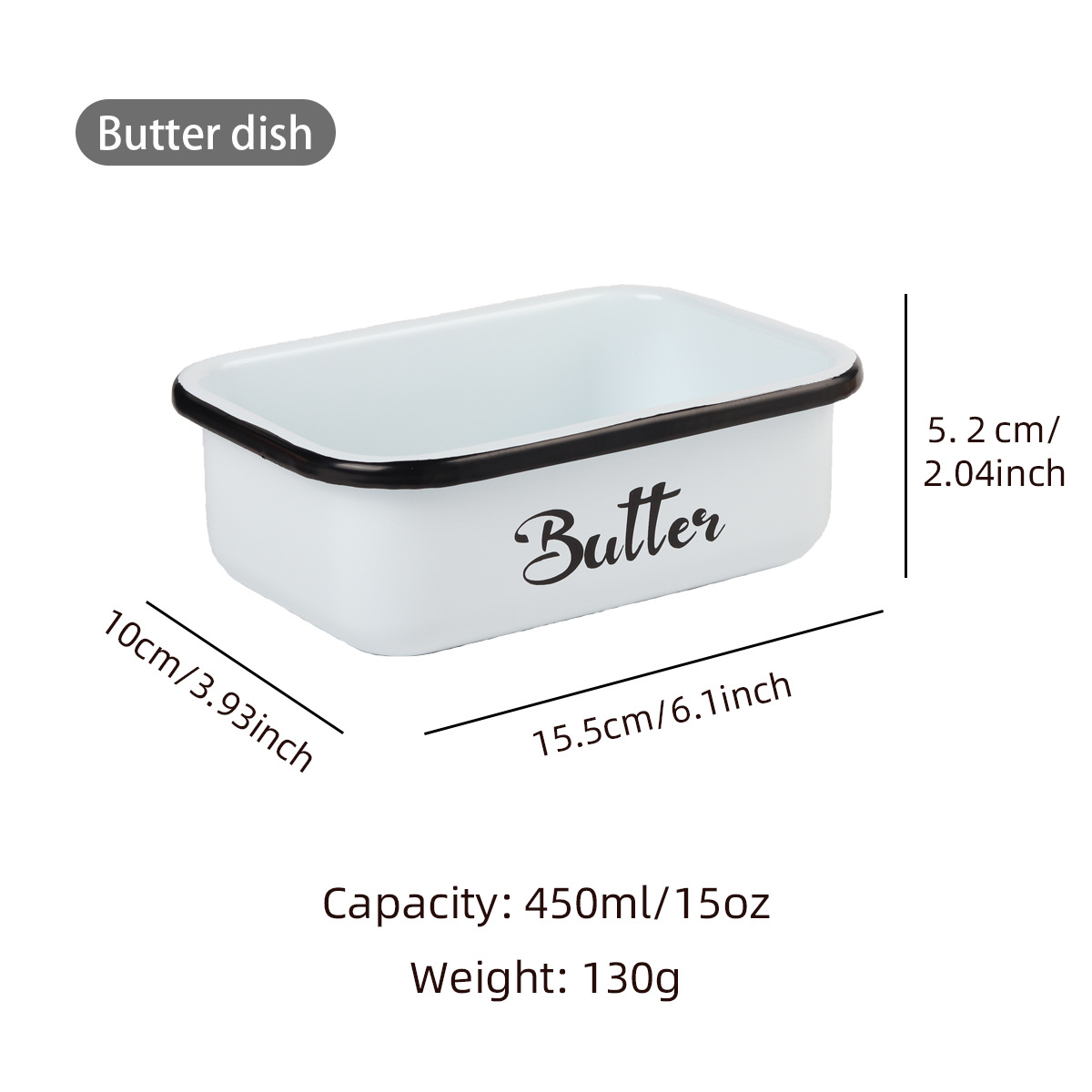 in stock Amazon Explosions Iron Butter Dish Sealed Butter Storage Box Home Western Cheese Box FCM Qualification
