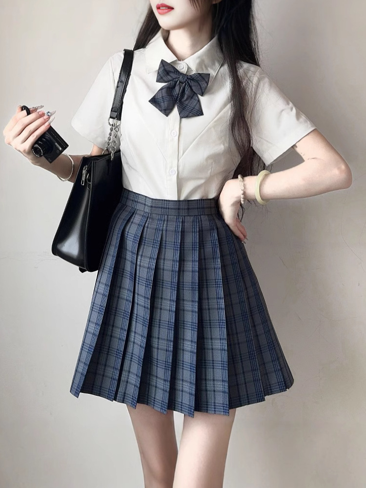 Летняя юбка JK, стиль школы, высокая талия, короткая юбка