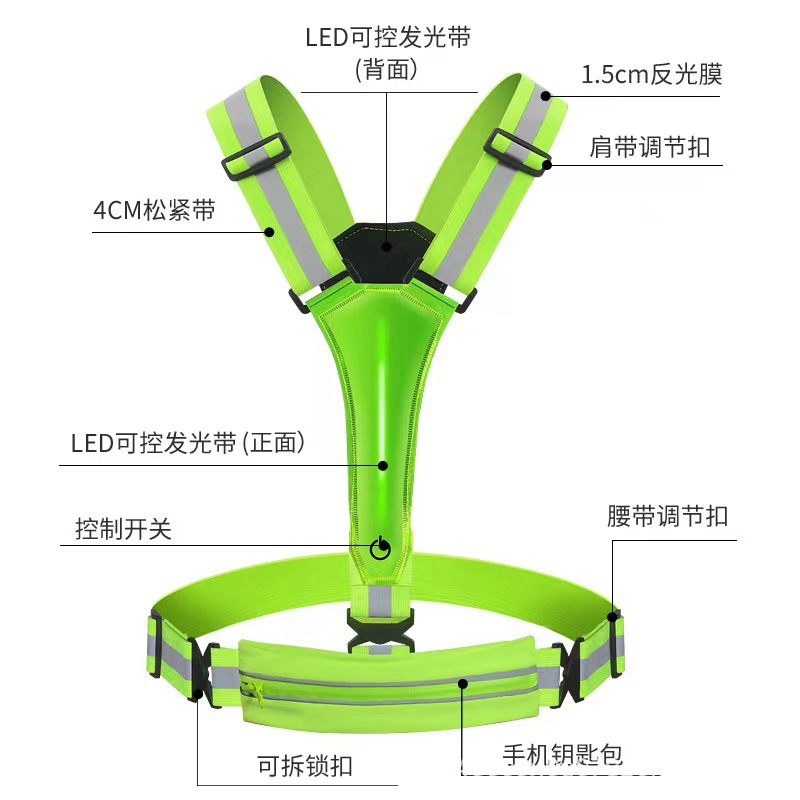 Новый регулируемый светодиодный жилет для ночного бега с отражающим эффектом USB жилет для активного отдыха