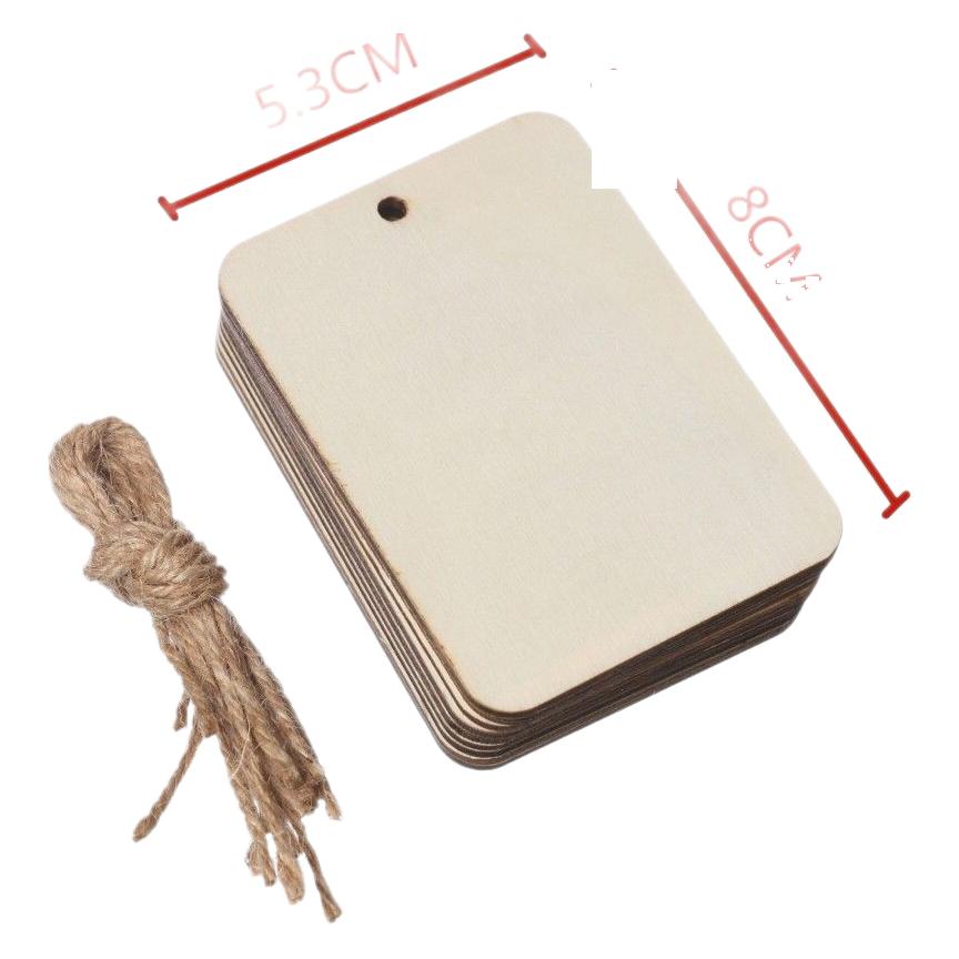 6/8cm Plum Blossom Round Heart-shaped Wooden Prayer Card Punched and Listed Wish Blessing Activity Wooden Card Kindergarten