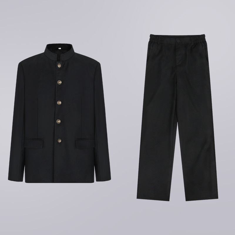 Autumn and winter hot-blooded college animation dk uniform men's stand-up collar suit suit Chinese tunic suit student class uniform double-breasted suit