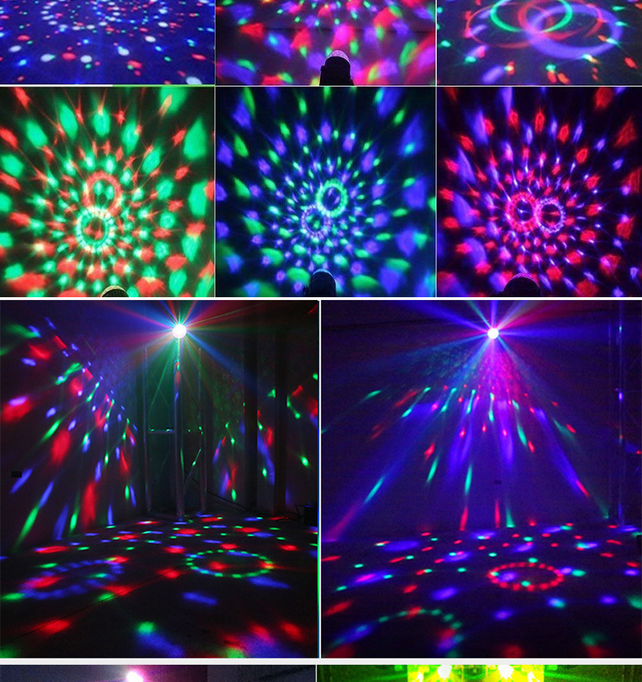 Remote control LED small magic ball mini crystal magic ball lights colorful voice control rotating stage lights laser lights KTV stage lights