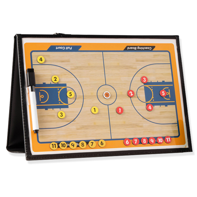 Portable Basketball and Football Coach Tactical Board Supplies Command Board Game Training Magnetic Erasable Foldableable Notebook