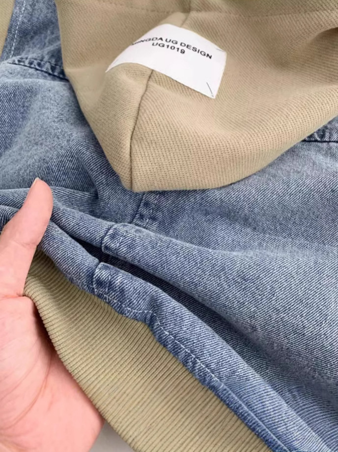 Boys' Spring and Autumn Denim Coat 2024 New Korean Children's Hooded Zipper Shirt Casual Top Children's Duffy Handsome Fashion